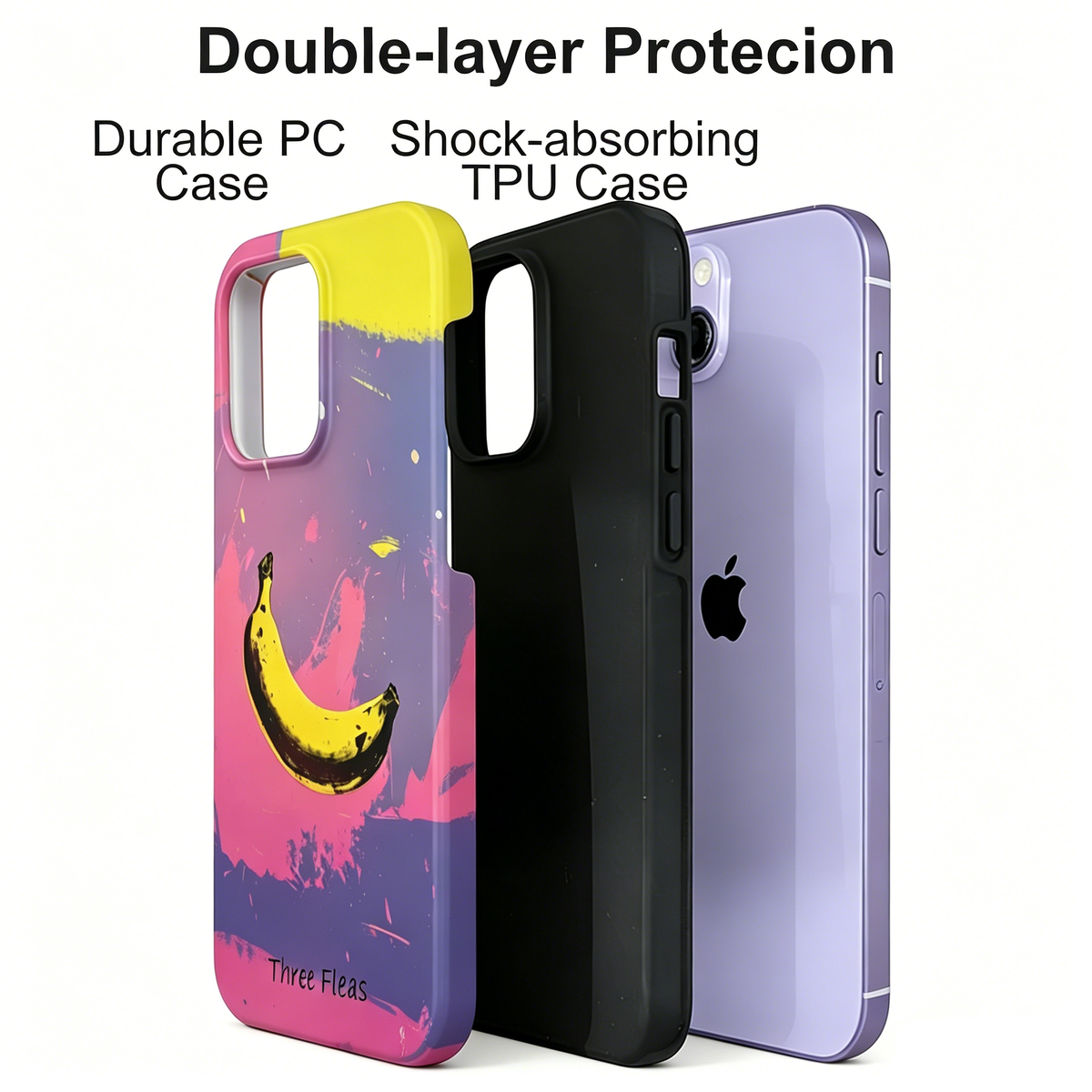 Artistic Andy Warhol Style Banana Phone Case Double-layer Film Print