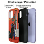 Artistic Poised Cat Red Phone Case Double-layer Film Print