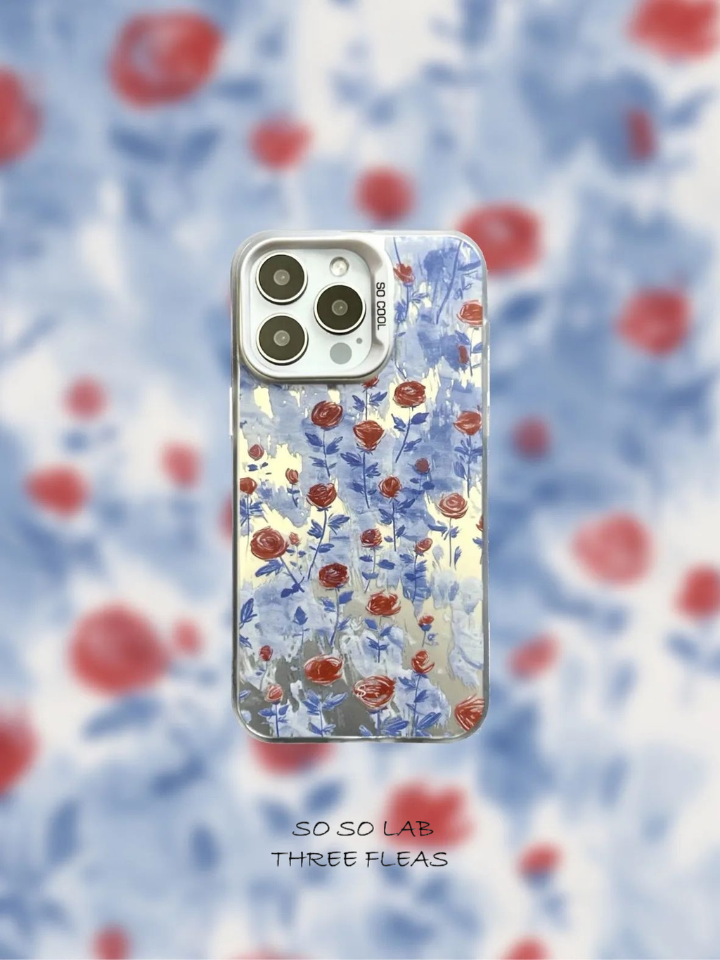 Metallic Rose Poem Oil Paint Phone Case Artistic Floral IMD-SSL