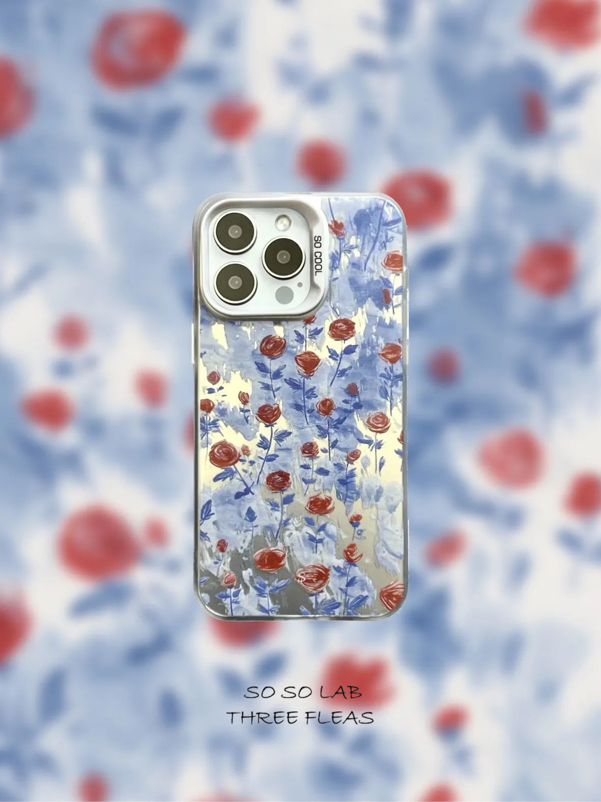 Metallic Rose Poem Oil Paint Phone Case Artistic Floral IMD-SSL
