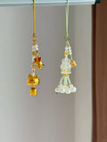 Chinoiserie Cat And Rabbit Beaded Pendant | Phone Holders/Stands/Charm | Three Fleas
