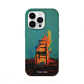 Aesthetic Burning Chair Painting Phone Case Double-layer Film Print