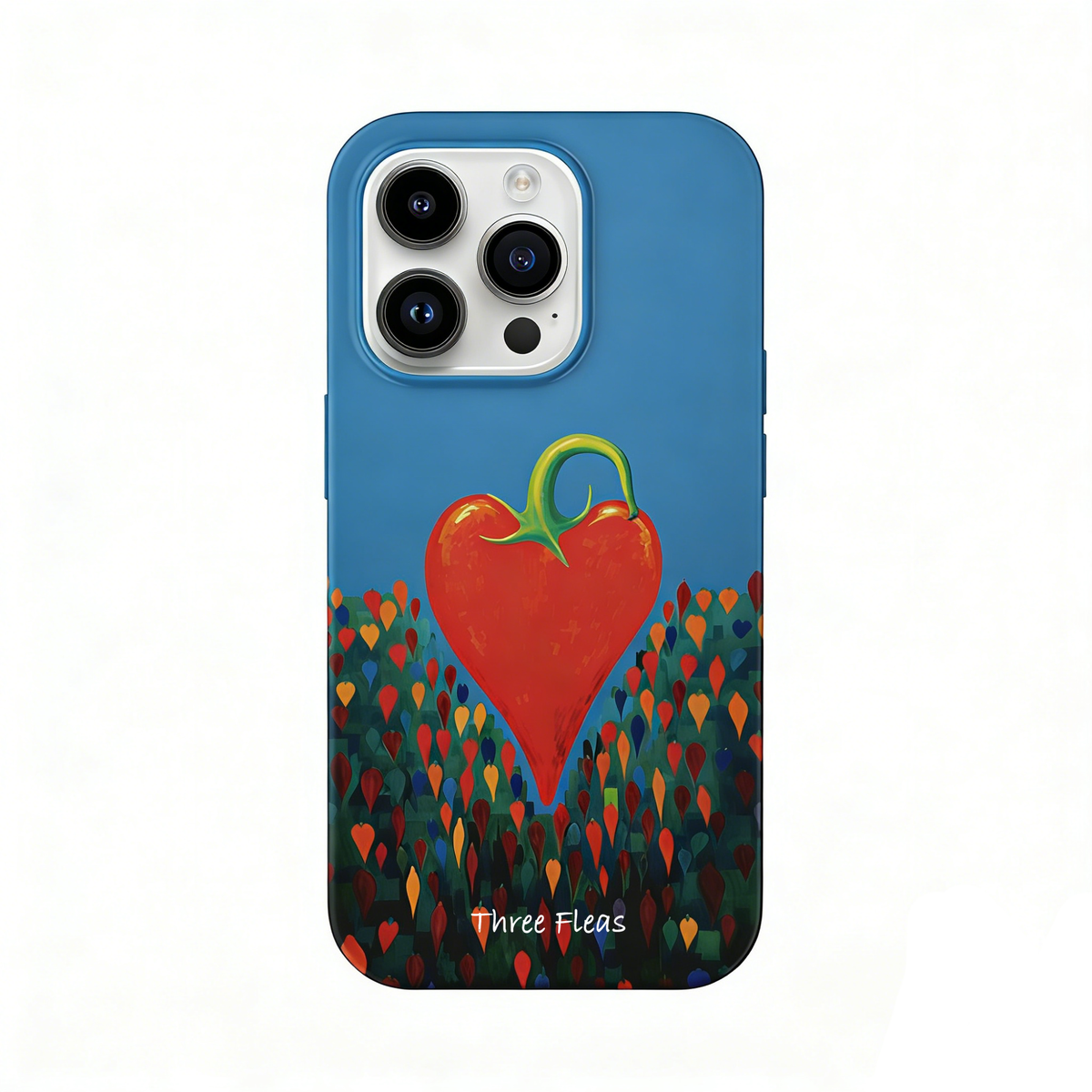 Artistic Heart-Shaped Chili Phone Case Double-layer Film Print
