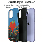 Artistic Heart-Shaped Chili Phone Case Double-layer Film Print