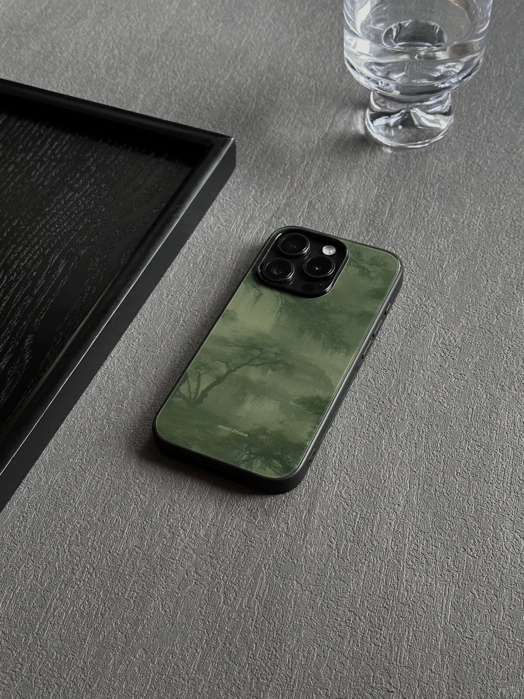 Chinoiserie Mountain And Trees Tempered Glass Phone Case MagSafe-NS