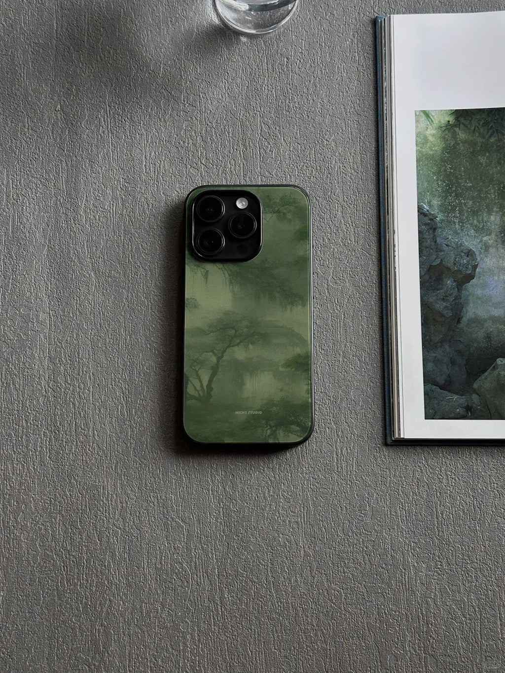 Chinoiserie Mountain And Trees Tempered Glass Phone Case MagSafe-NS