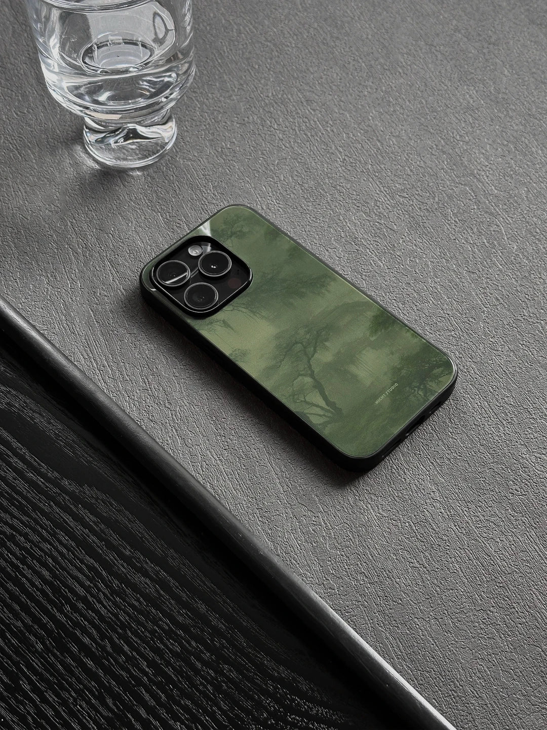 Chinoiserie Mountain And Trees Tempered Glass Phone Case MagSafe-NS