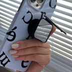 Minimalist Blue "Crème" Phone Case with Folding Mirror Grip Tok - BYY