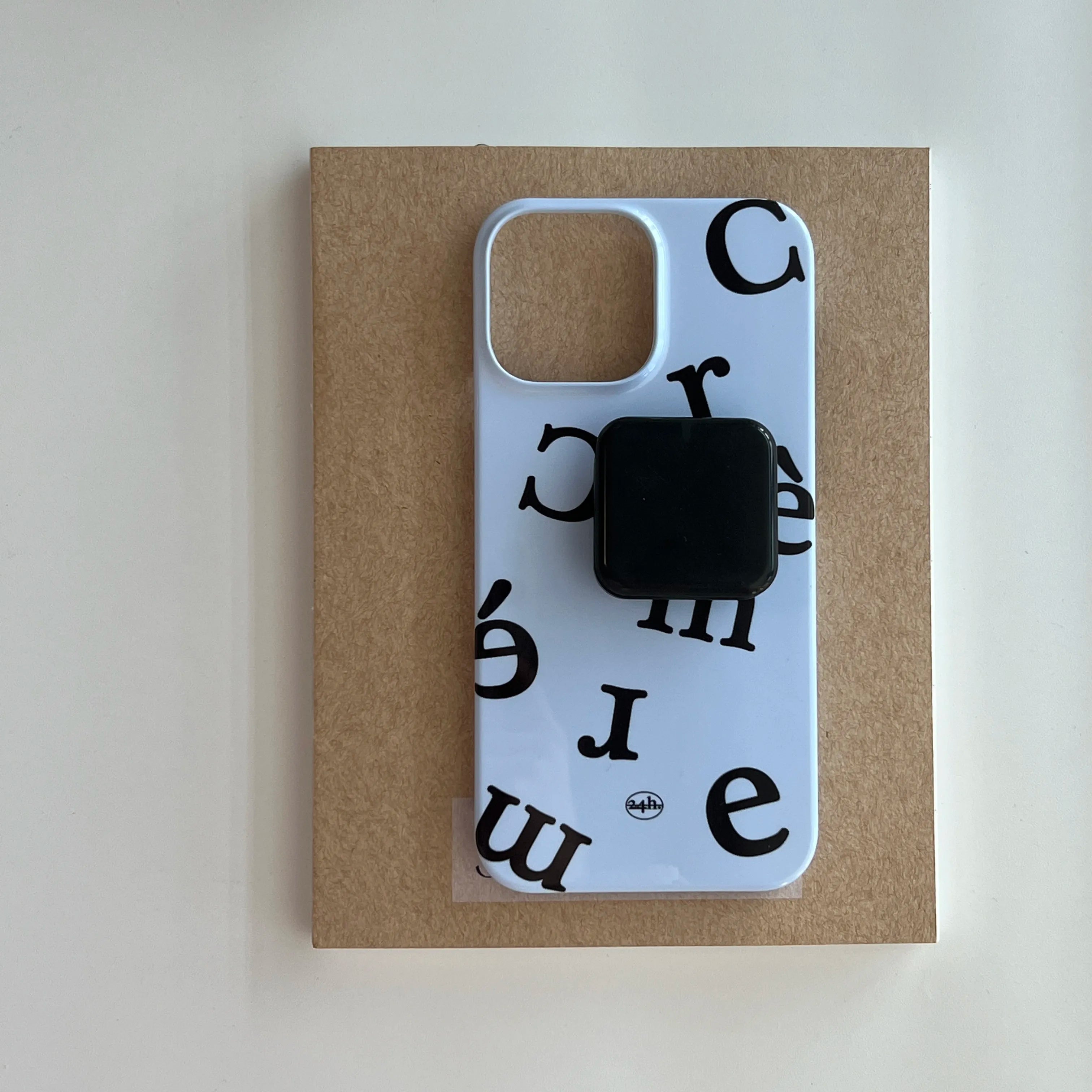Minimalist Blue "Crème" Phone Case with Folding Mirror Grip Tok - BYY