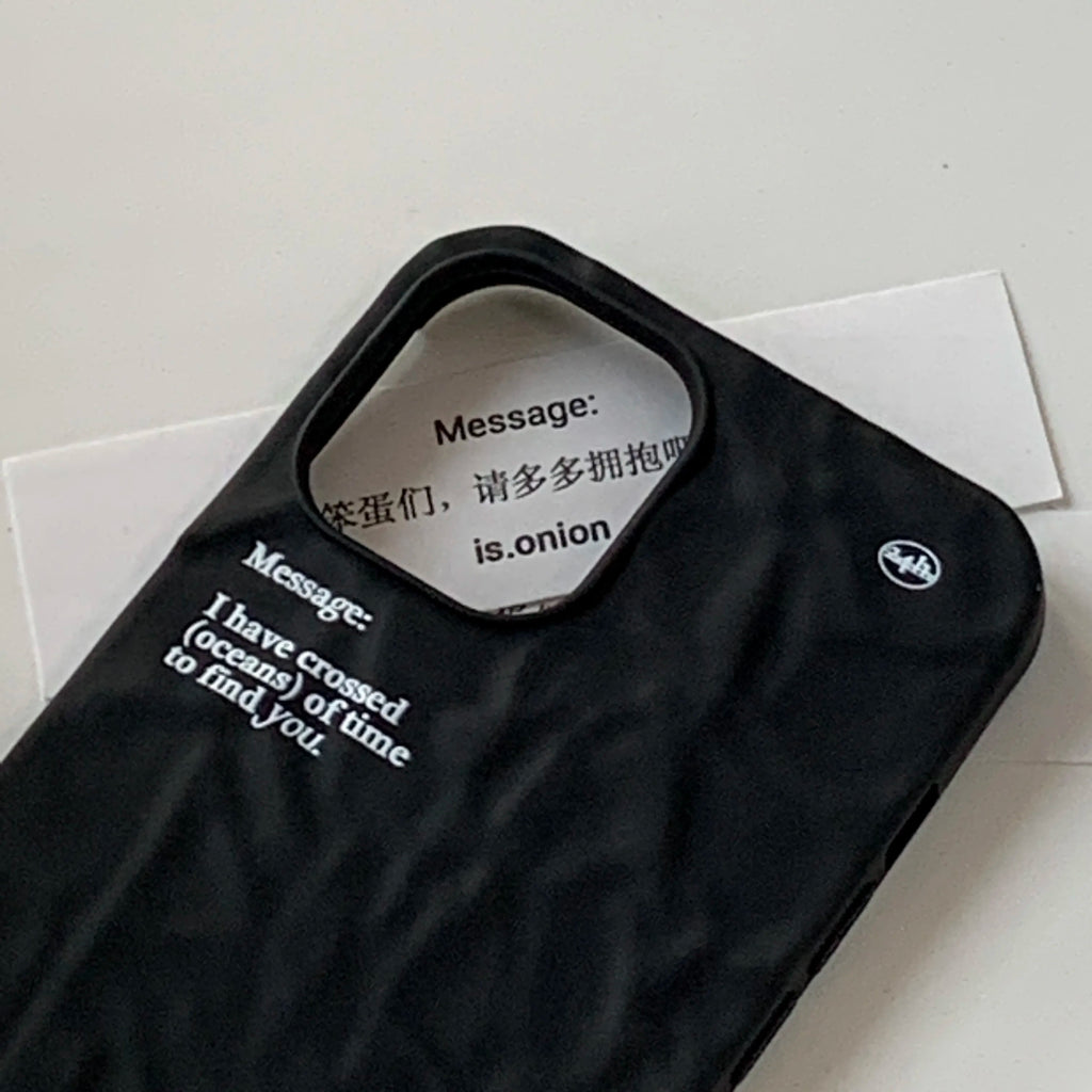 Original Silicone Pleated Phone Case Simple Text - BYY