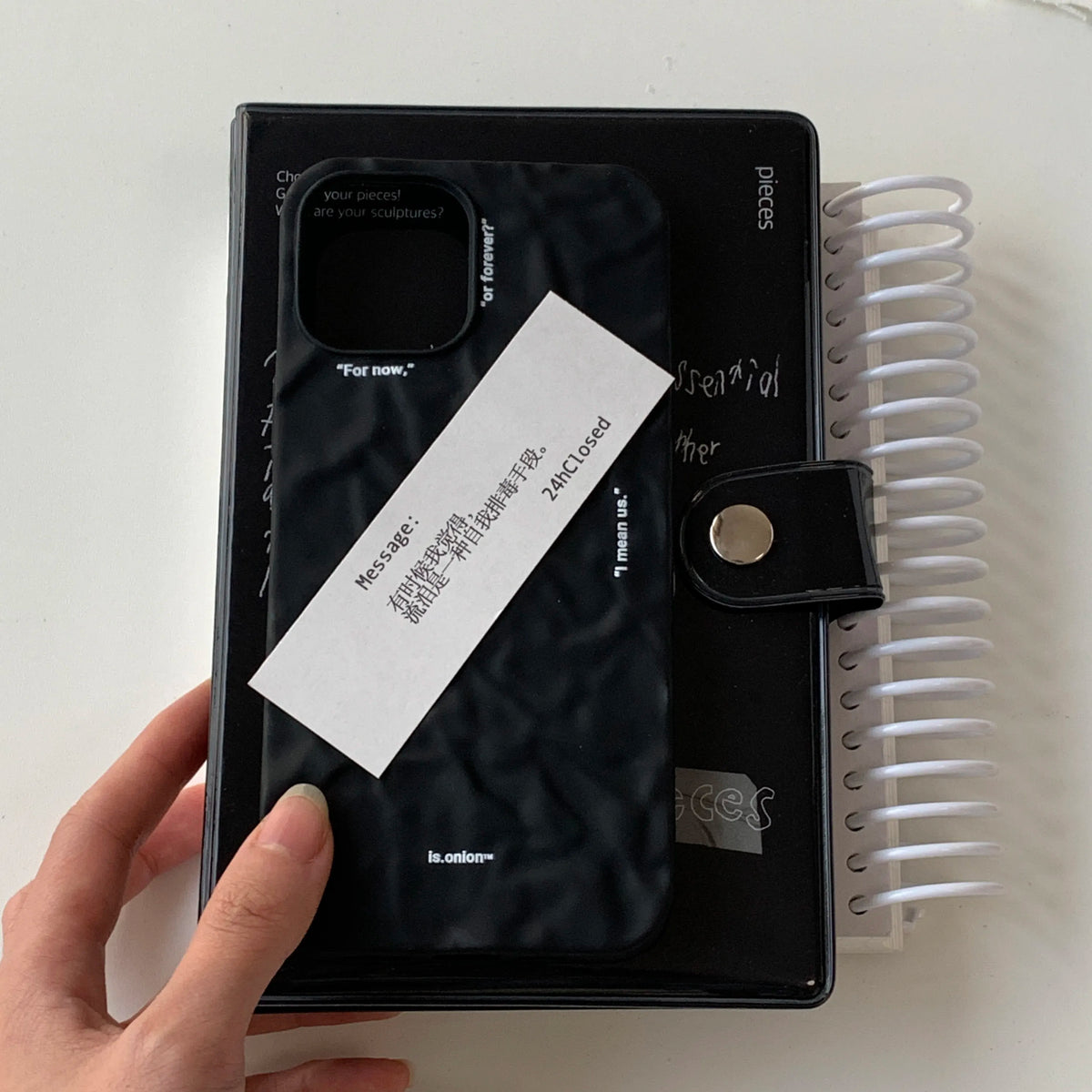 Original Silicone Pleated Phone Case Simple Text - BYY