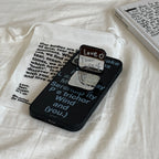 Modern Text Art Phone Case with Foldable Mirror Stand MagSafe - BYY