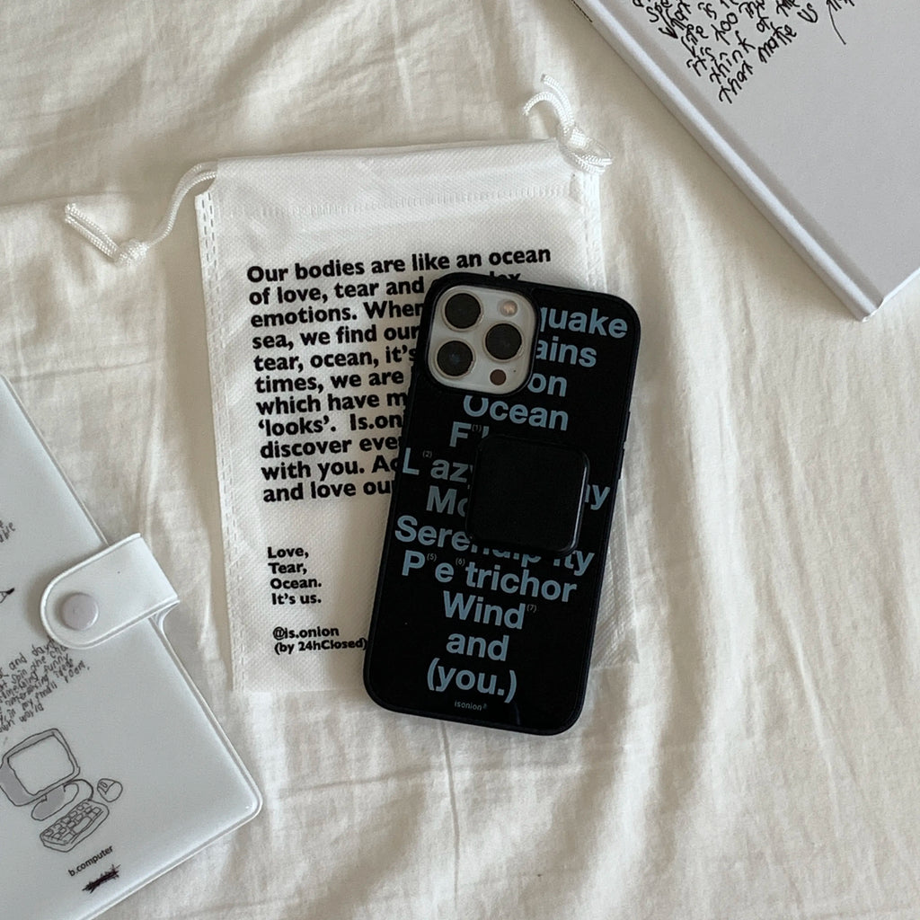 Modern Text Art Phone Case with Foldable Mirror Stand MagSafe - BYY