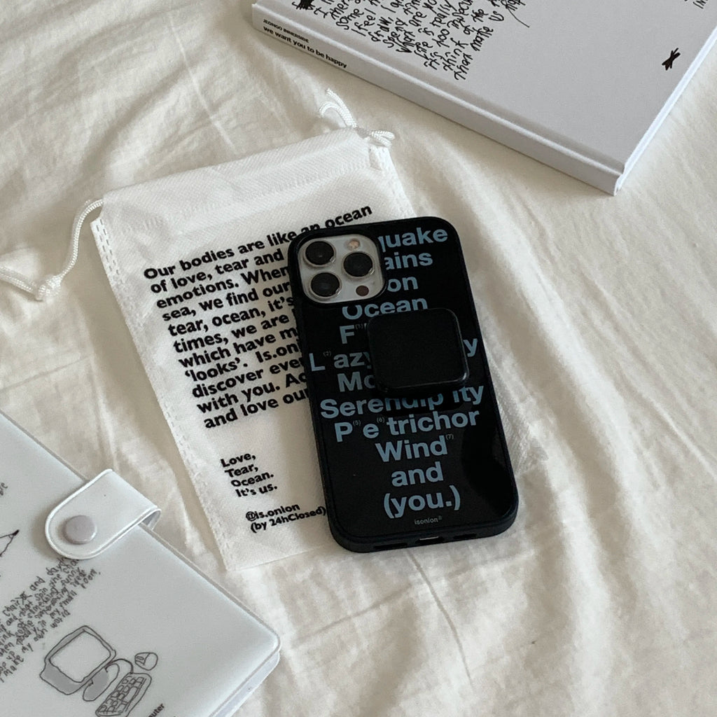 Modern Text Art Phone Case with Foldable Mirror Stand MagSafe - BYY