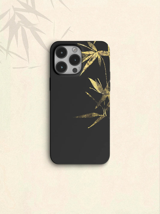 Chinoiserie Gold Bamboo Shaking in the Wind Phone Case Film Print-GY