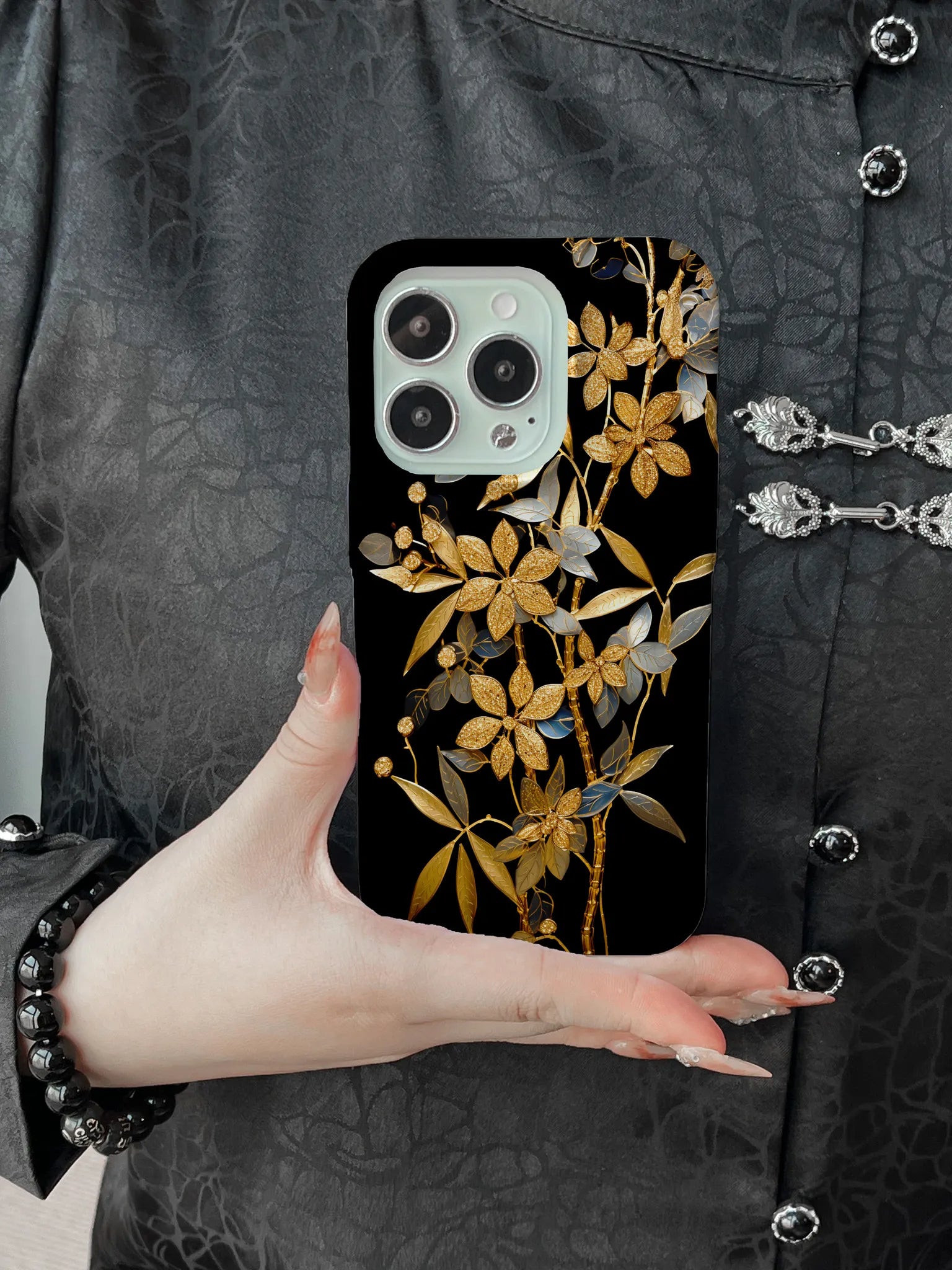 Chinoiserie Golden Branch Aesthetic Phone Case Film Print-GY