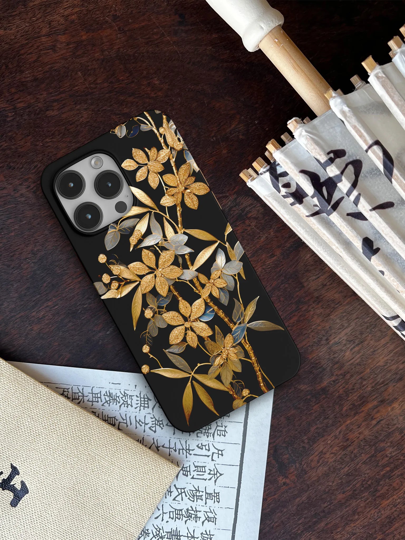 Chinoiserie Golden Branch Aesthetic Phone Case Film Print-GY