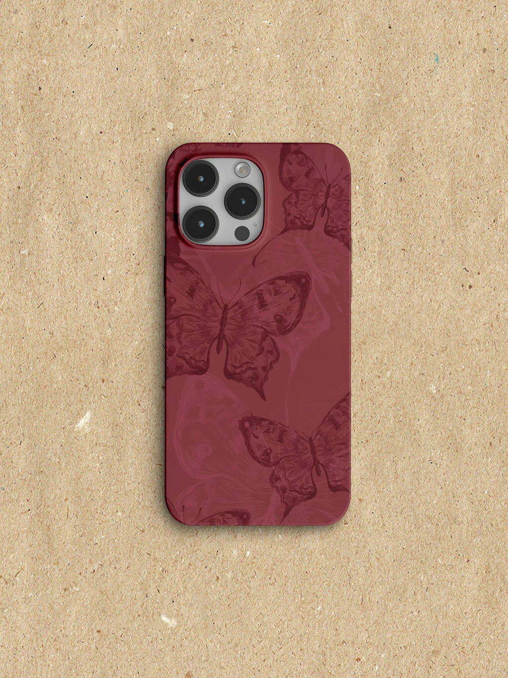 Vintage Crimson Butterfly Phone Case Film Print-GY