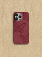 Vintage Crimson Butterfly Phone Case Film Print-GY