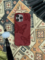 Vintage Crimson Butterfly Phone Case Film Print-GY