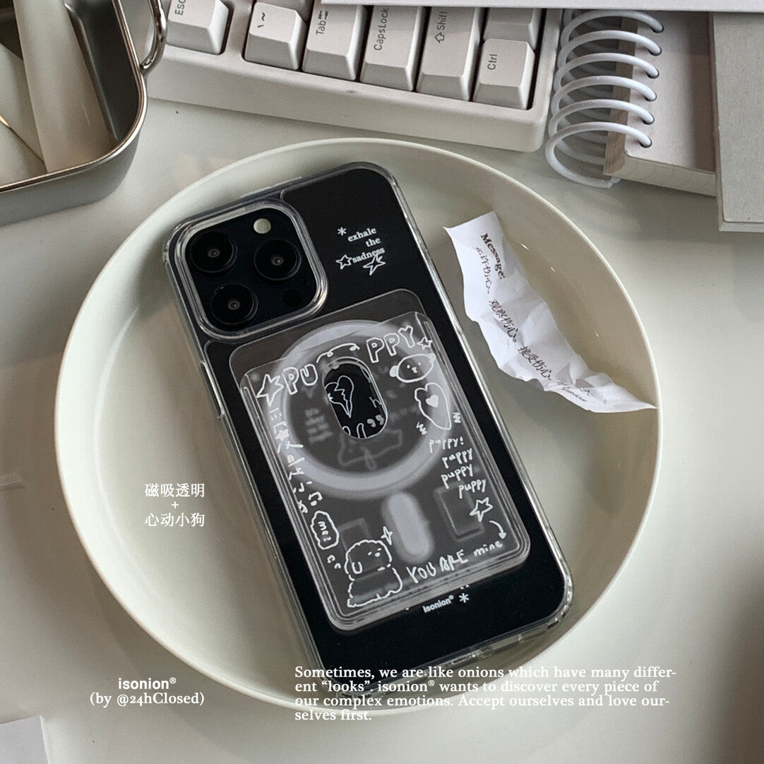 Transparent Minimalist Phone Case with Detachable Card Holder MagSafe - BYY