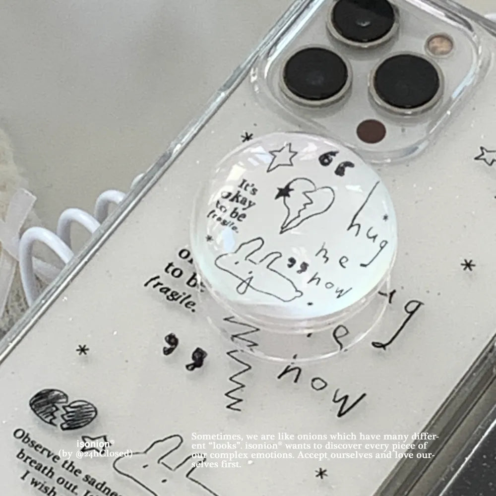 Aesthetic Glitter Clear Phone Case with Card Holder MagSafe- BYY