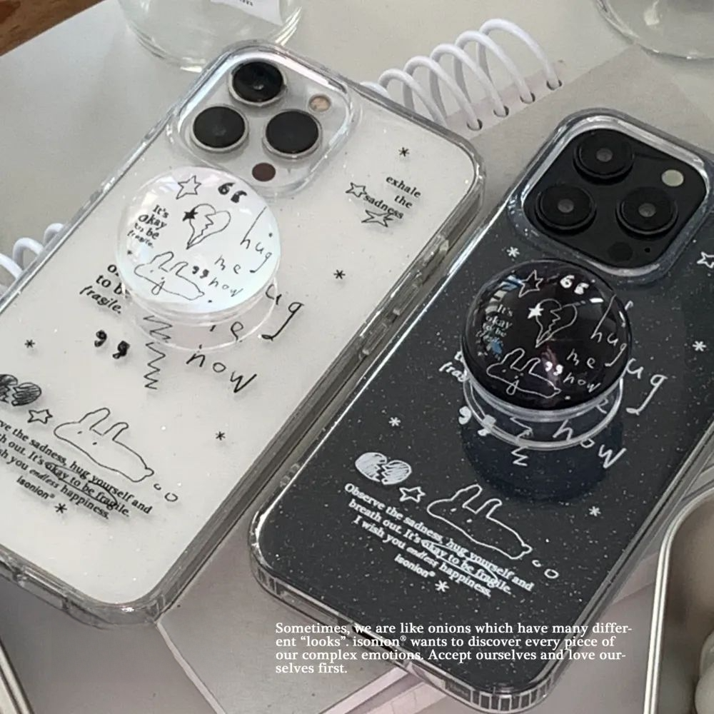 Aesthetic Glitter Clear Phone Case with Card Holder MagSafe- BYY