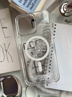 Aesthetic Glitter Clear Phone Case with Card Holder MagSafe- BYY
