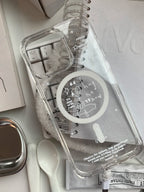 Aesthetic Glitter Clear Phone Case with Card Holder MagSafe- BYY
