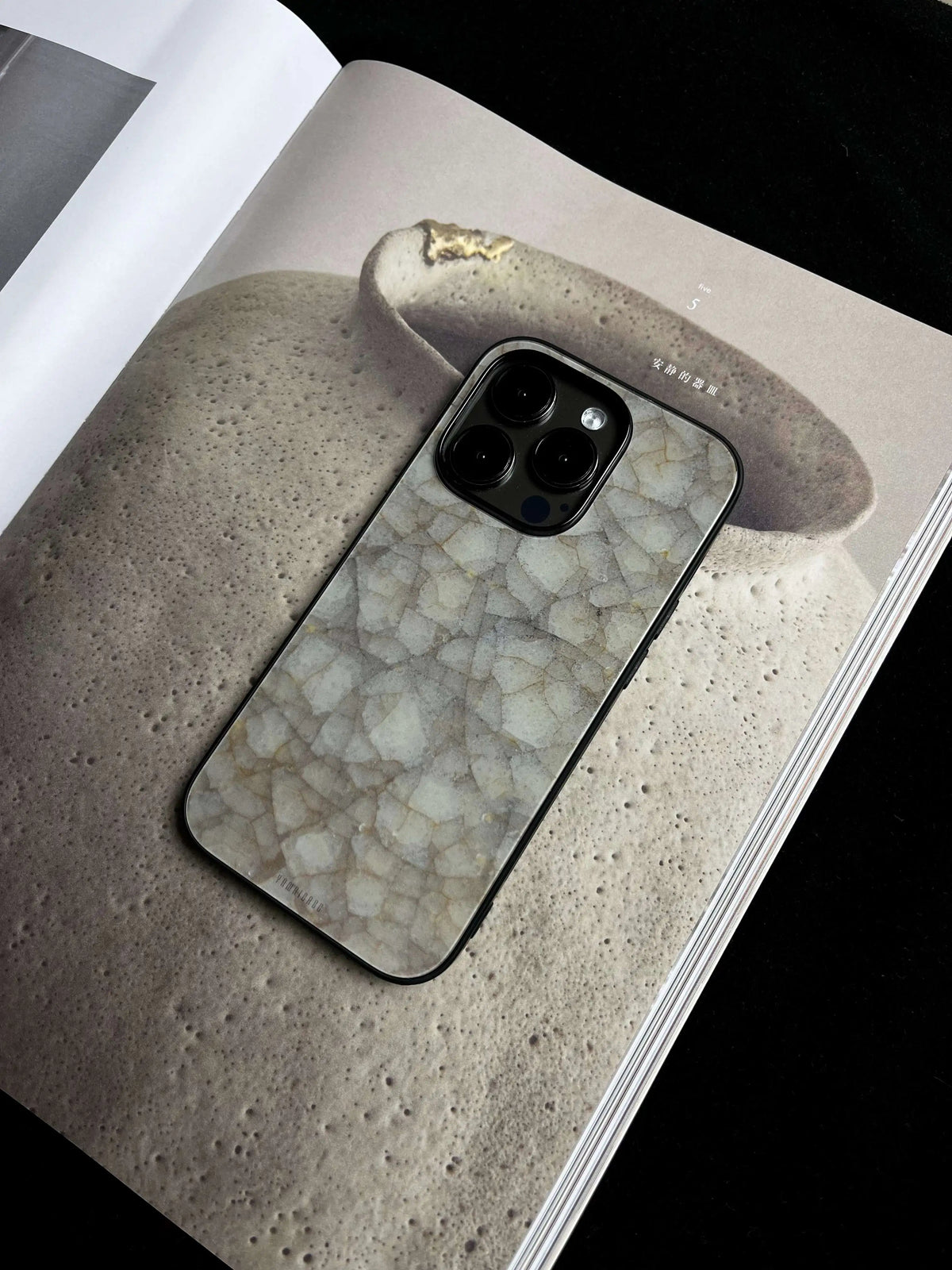 Chinoiserie China Inspired Ice-Crack Pattern Tempered Glass Phone Case-YX