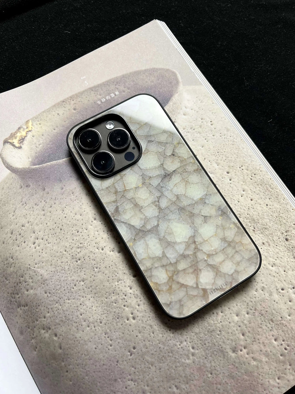 Chinoiserie China Inspired Ice-Crack Pattern Tempered Glass Phone Case-YX