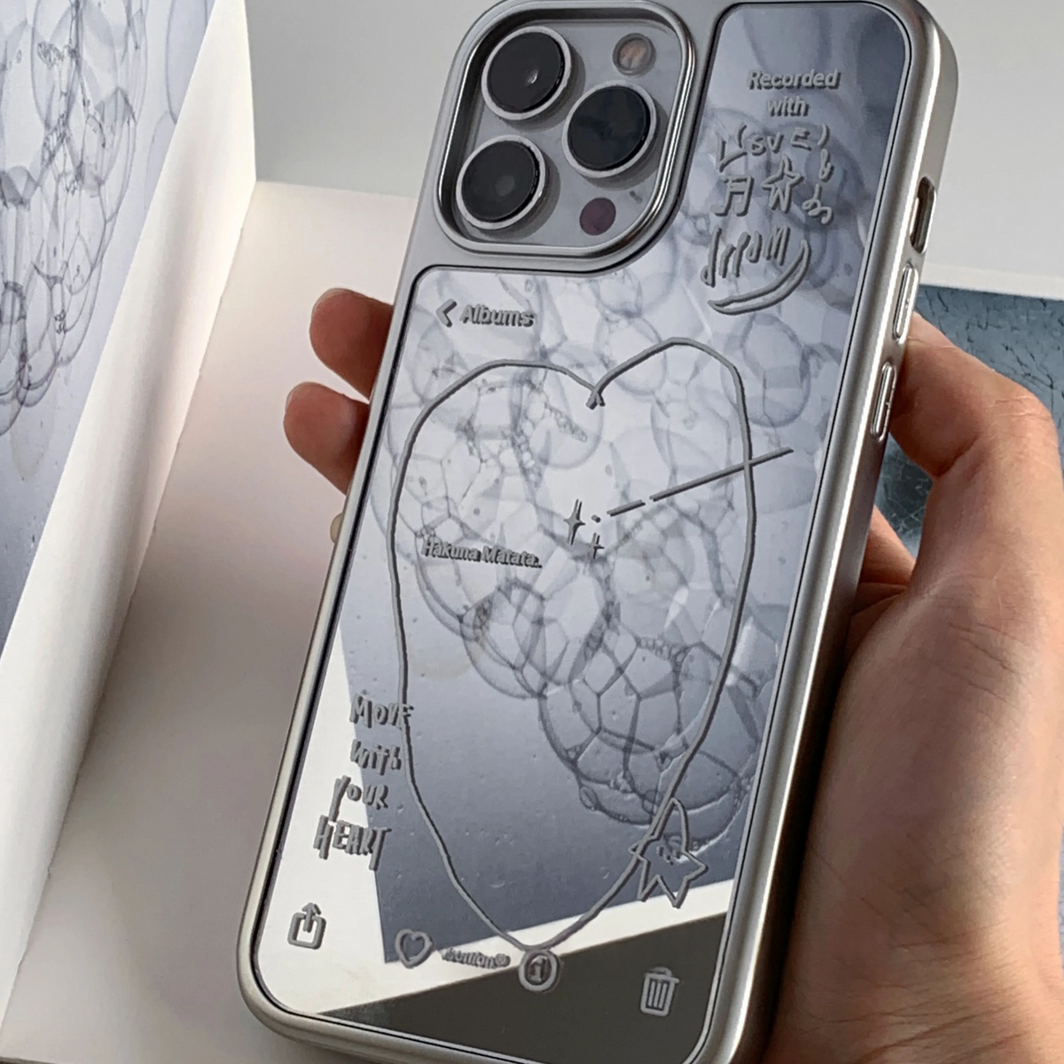 Hakuna Matata Mirror Phone Case with Silver Color Frame - BYY