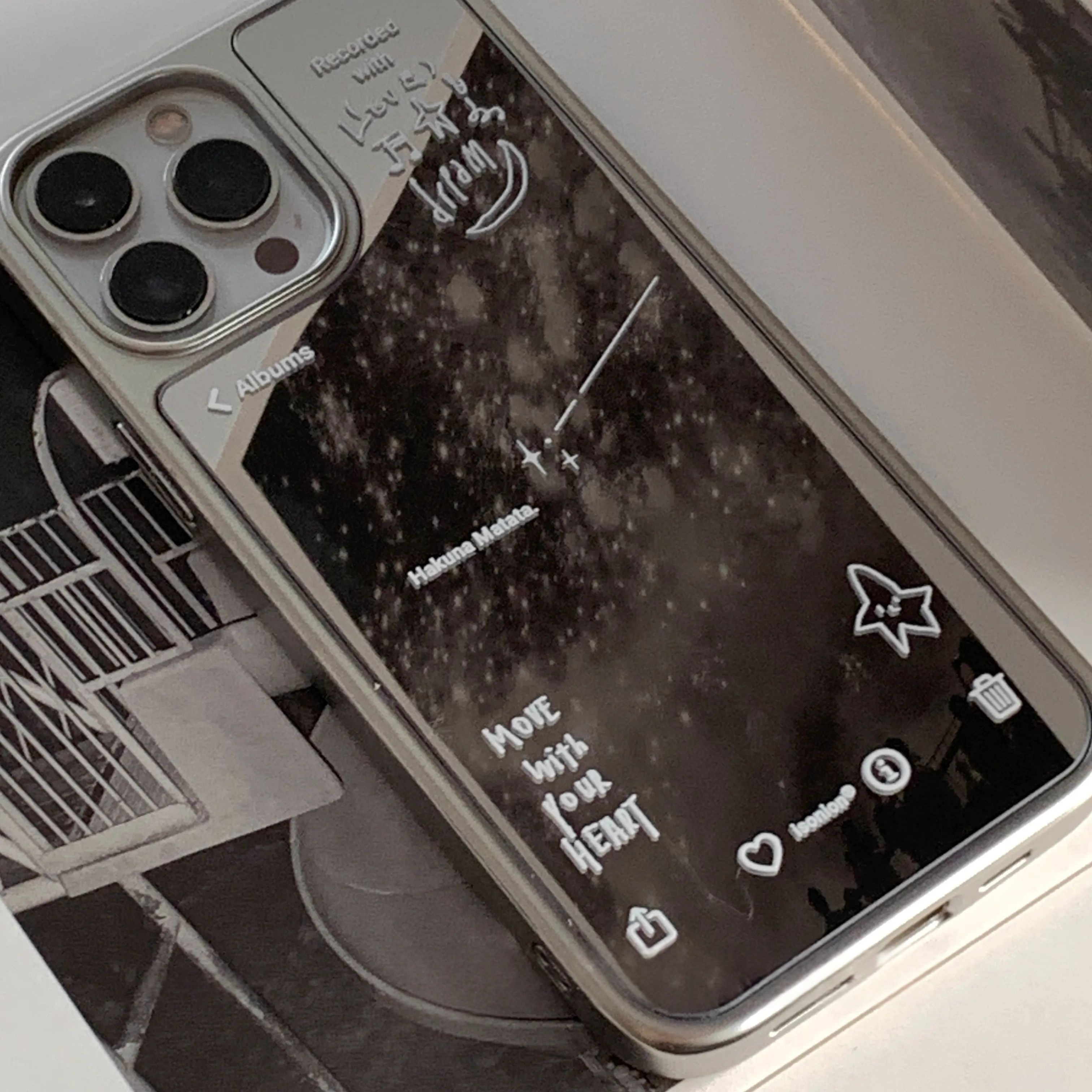 Hakuna Matata Mirror Phone Case with Silver Color Frame - BYY