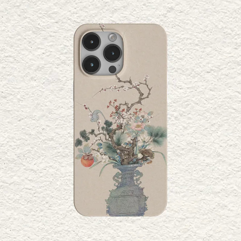 Antique Vase & Floral Aesthetic Premium IML Phone Case-GY