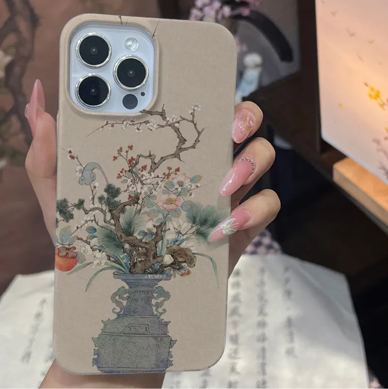 Antique Vase & Floral Aesthetic Premium IML Phone Case-GY