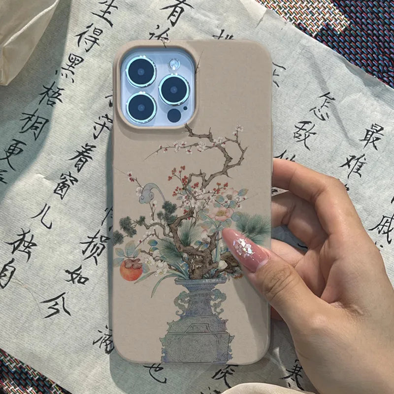 Antique Vase & Floral Aesthetic Premium IML Phone Case-GY