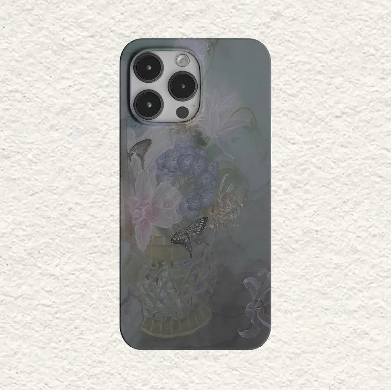 Chinoiserie Ink Moody Floral & Butterfly Dream Phone Case-GY