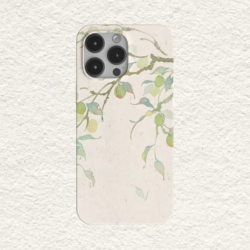Chinoiserie Oriental Botanical Film Printed Phone Case-GY