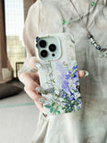 Elegant Purple Floral & Butterfly Film Printed Phone Case-GY