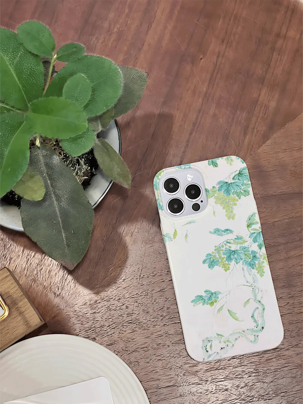 Chic Green Grape Vine Film Printed Phone Case-GY