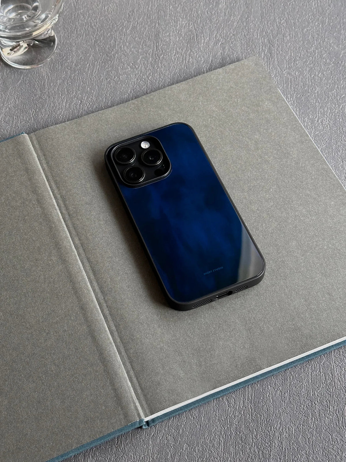 Chinoiserie Sapphire Blue Tempered Glass Phone Case-NS