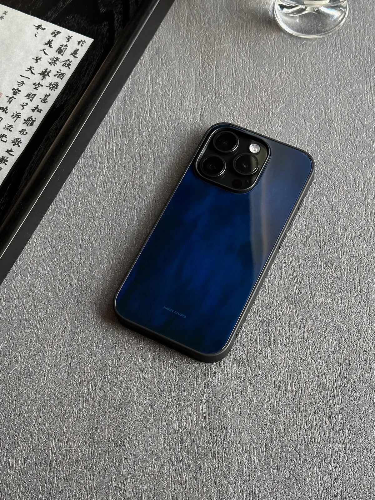 Chinoiserie Sapphire Blue Tempered Glass Phone Case-NS