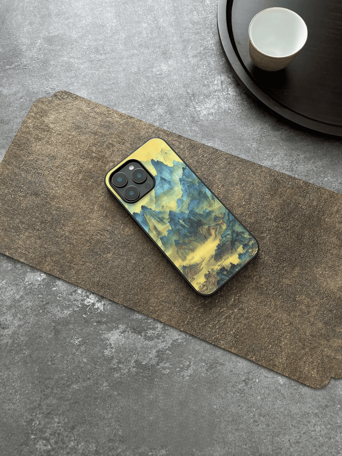 Misty Blue Mountains Tempered Glass Phone Case-MH