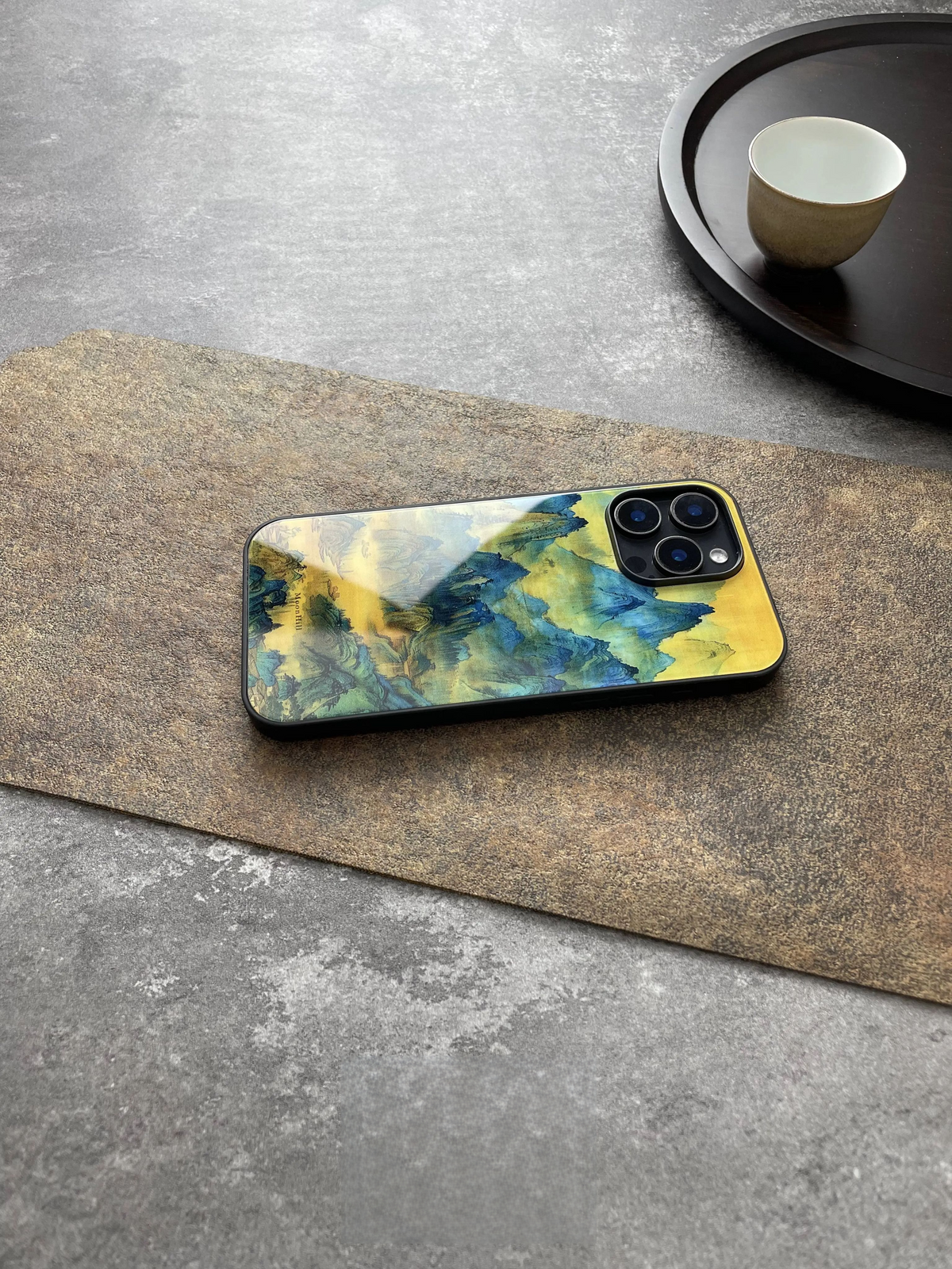 Misty Blue Mountains Tempered Glass Phone Case-MH