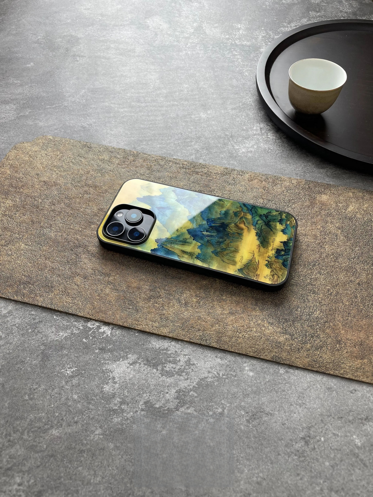 Misty Blue Mountains Tempered Glass Phone Case-MH