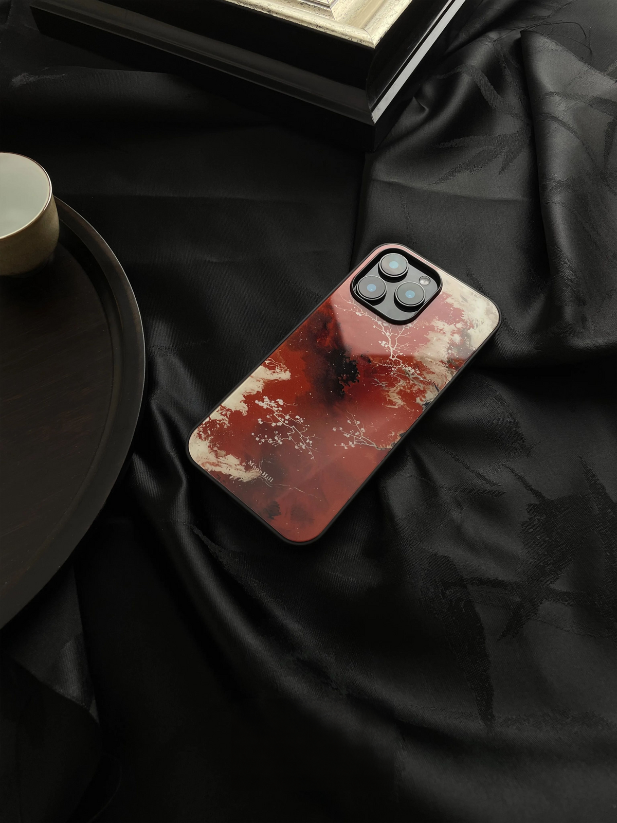 Crimson Snow Landscape Tempered Glass Phone Case-MH