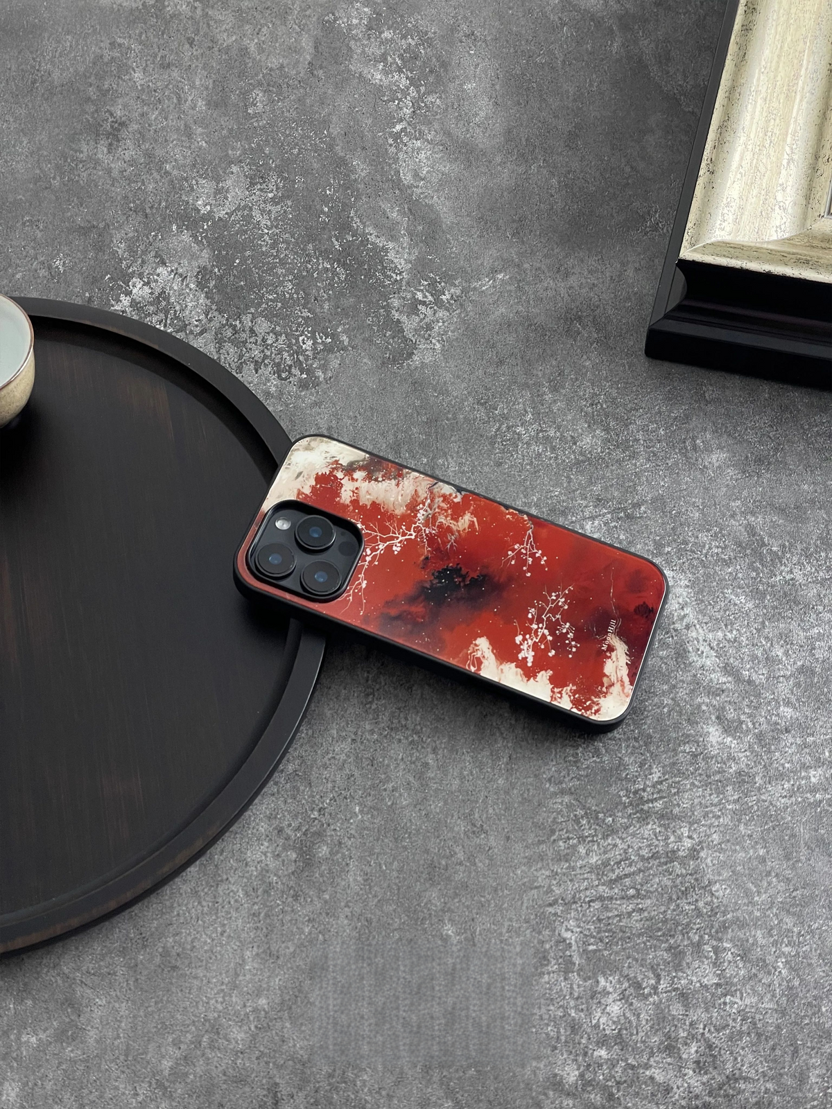 Crimson Snow Landscape Tempered Glass Phone Case-MH