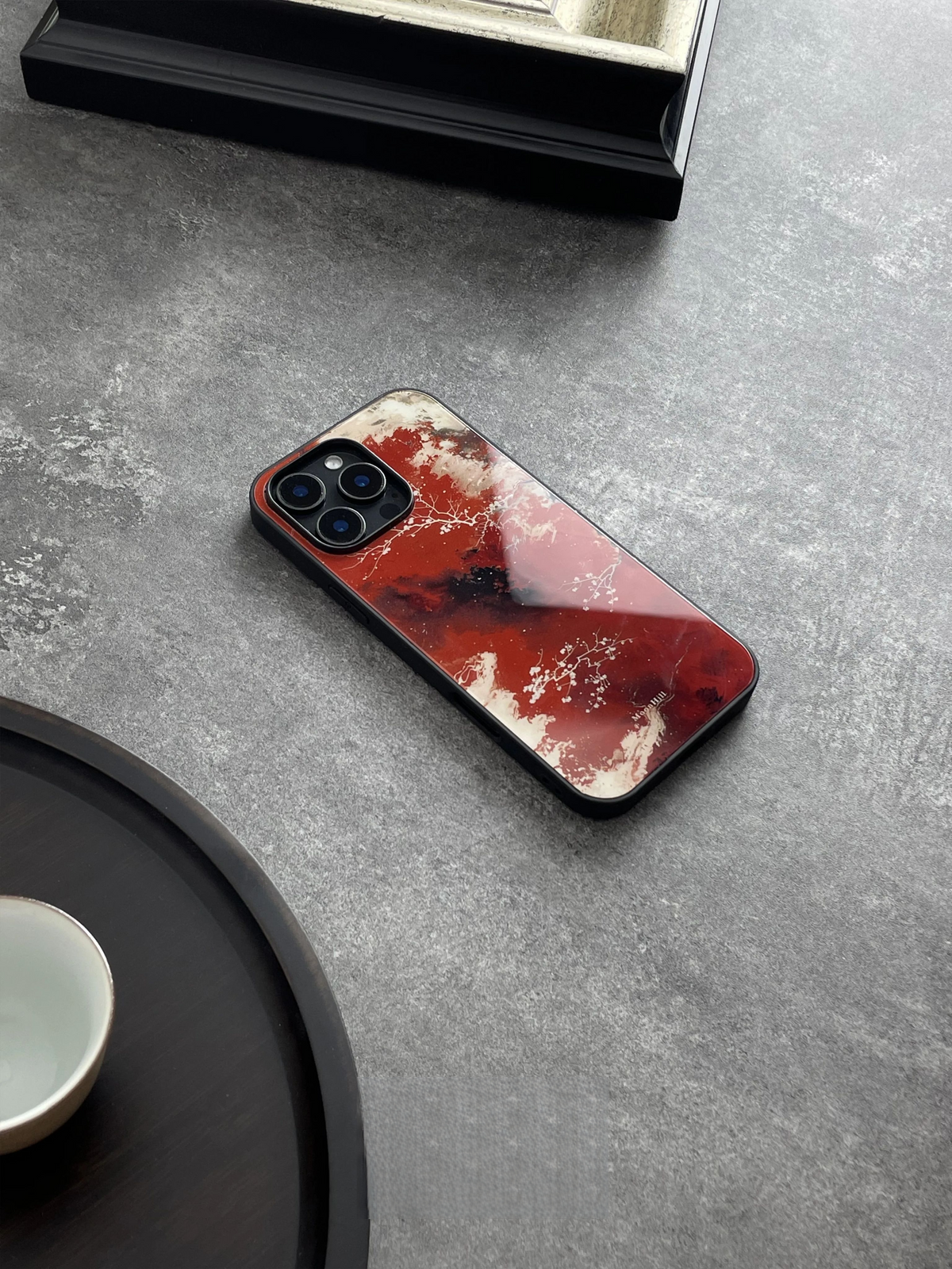 Crimson Snow Landscape Tempered Glass Phone Case-MH