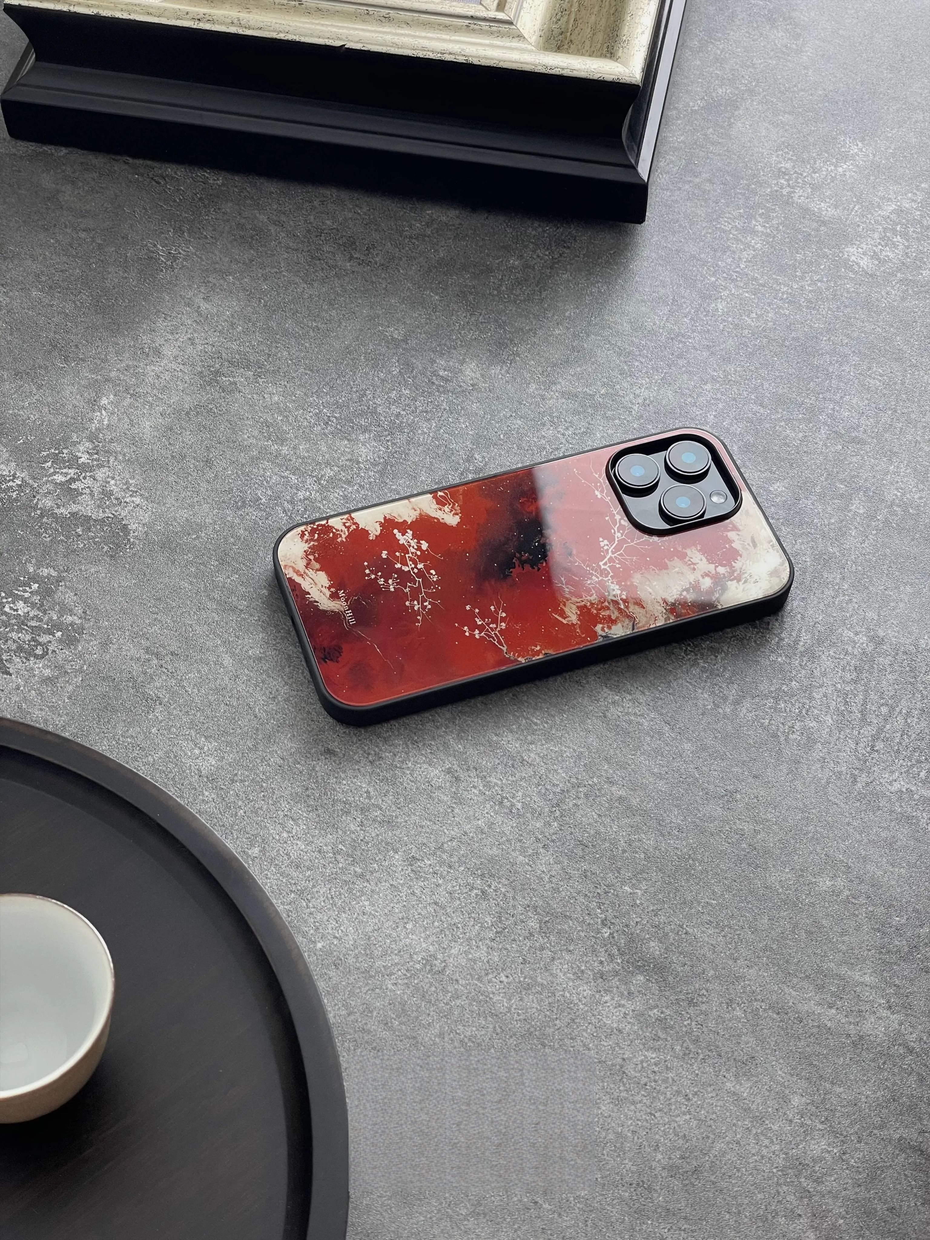 Crimson Snow Landscape Tempered Glass Phone Case-MH