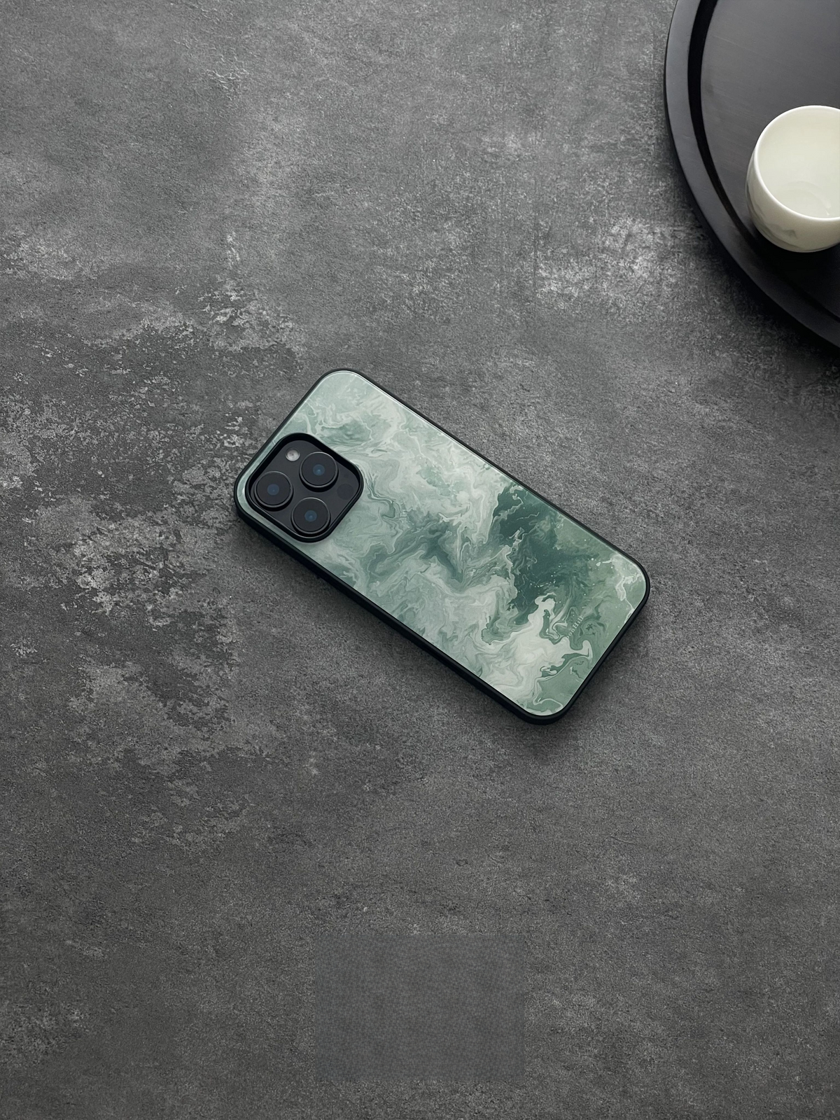 The Blue-Green Surging Waves Tempered Glass Phone Case-MH